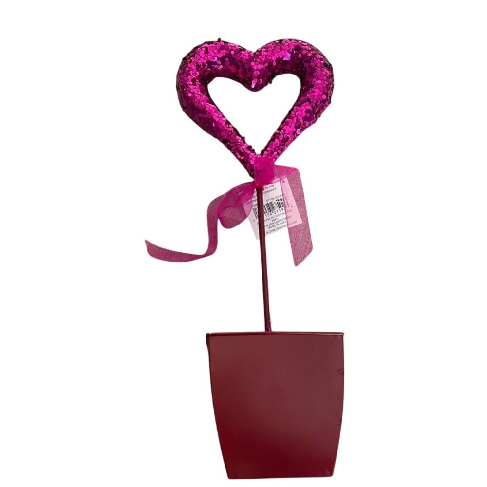 Celebrate It Valentine's Day Heart Decor Tabletop Decoration Pink Glitter